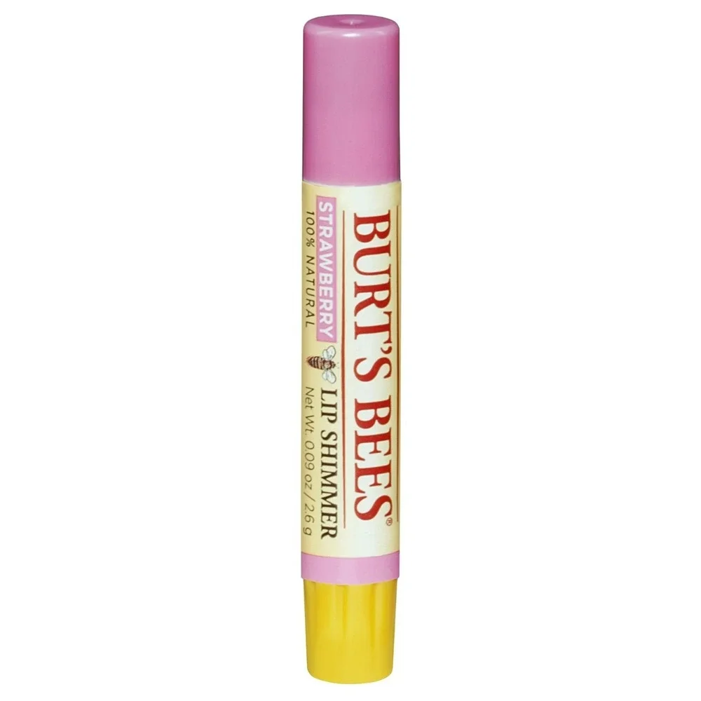 Burt's Bees 100% Natural Moisturizing Lip Shimmer Strawberry Lip Color NEW